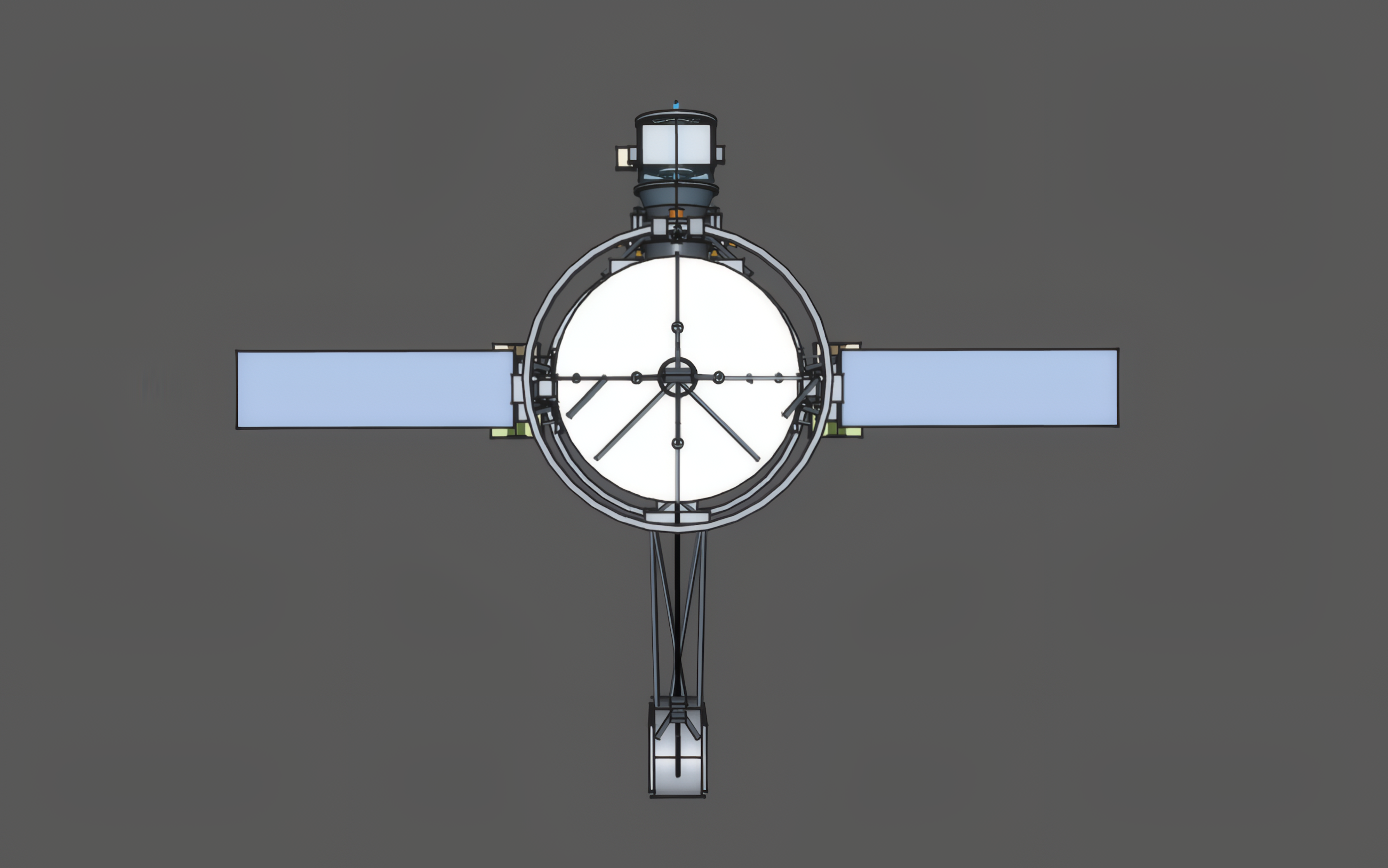 Top down render of the GLIDE system